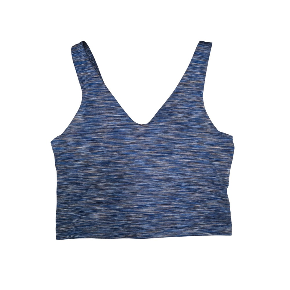 Athleta Blue Marled V Neck Cropped Tank Top Athletic‎ Workout Yoga Size Small